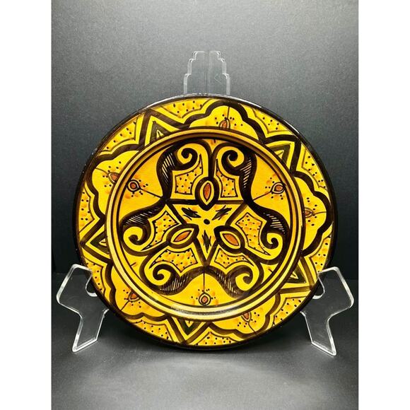 Vintage Handpainted Moroccan Mandala Plate - Picture 2 of 10